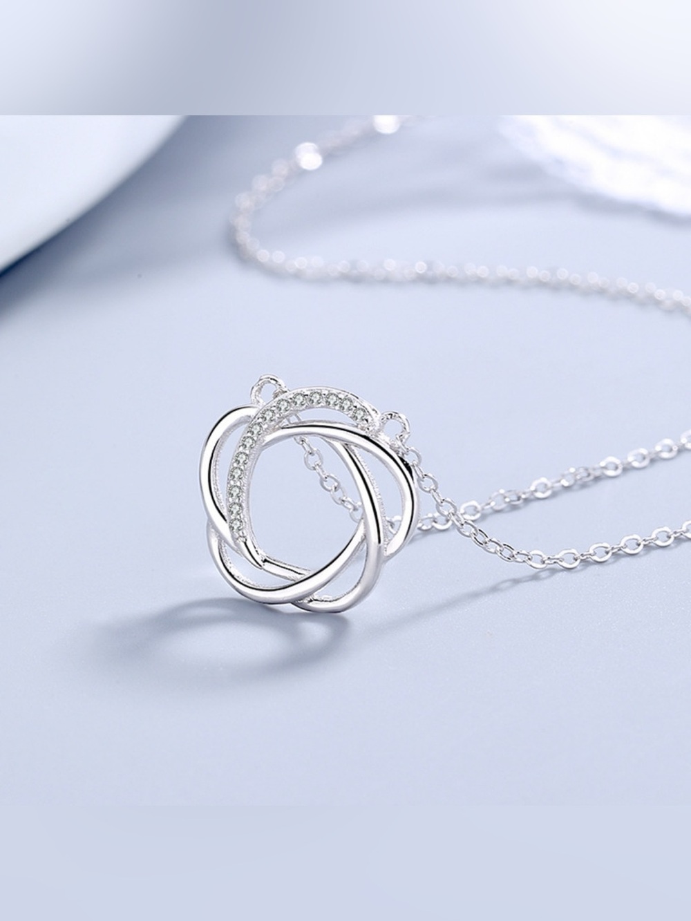 925 Sterling Silver Zircon Pendant Necklace